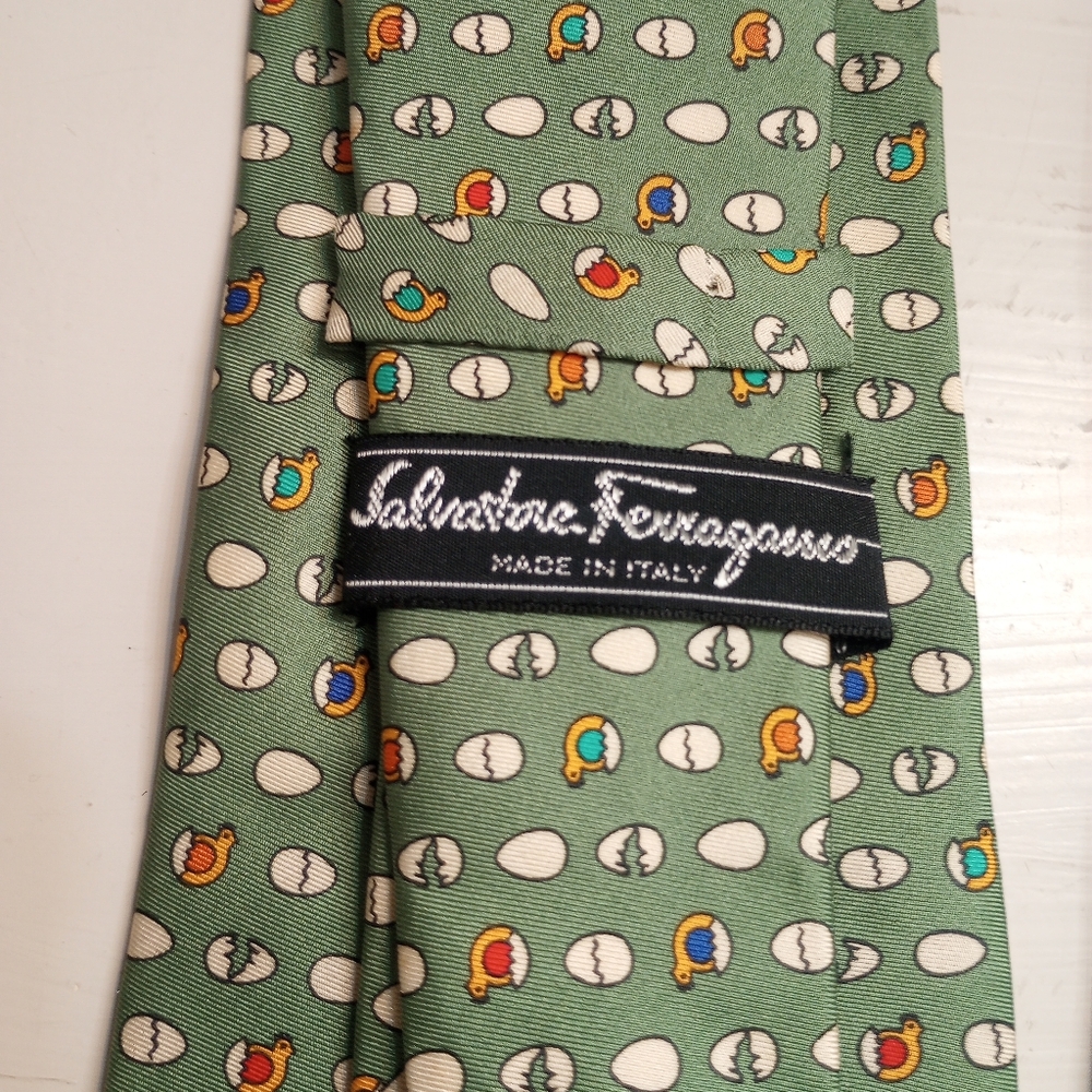 Salvatore Ferragamo, Burberry And Karl Lagerfeld Bundle Of 3 Men's Ties - Picture 7 of 9